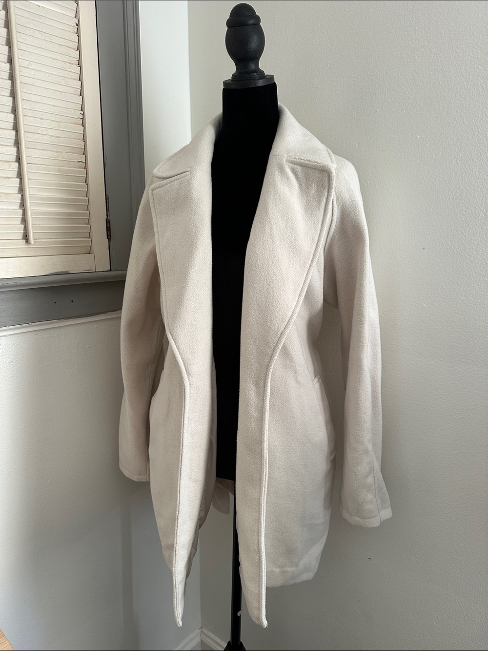 H&M Belted Wrap Trench Coat in Cream